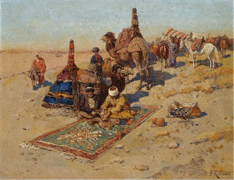 Franz Roubaud Caucasian scene oil painting image